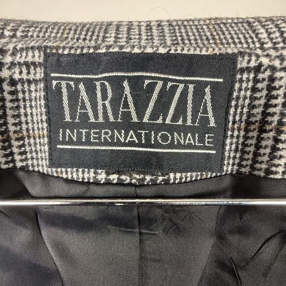 Vintage 80s 90s Houndstooth Plaid Double Breasted Blazer, Black Check Jacket - Picture 10 of 12